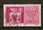 Sellos de Europa - Italia -  Correo Urgente - Arte Etrusco ( Museo de Tarquinia.)