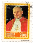 Sellos de America - Per -  -JUAN PABLO II-PAPEL FLUORESCENTE