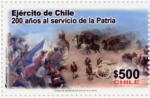 Stamps Chile -  EJÉRCITO DE CHILE, 200 AÑOS AL SERVICIO DE LA PATRIA