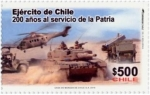 Stamps Chile -  EJÉRCITO DE CHILE, 200 AÑOS AL SERVICIO DE LA PATRIA