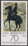 Sellos de Europa - Alemania -  PINTORES IMPRESIONISTAS. CABALLERO EN LA PLAYA, POR MAX LIEBERMANN