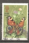 Stamps United Kingdom -  Fauna. Mariposas.