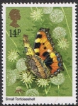 Sellos de Europa - Reino Unido -  MARIPOSAS. ORTIGUERA (AGLAIS URTICAE)