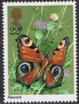 Stamps United Kingdom -  MARIPOSAS. PAVO REAL (INACHIS IO)