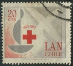 Stamps Chile -  Scott 343 - Cent. Cruz Roja Internacional