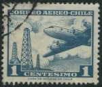 Stamps Chile -  Scott C235 - Torres de perforación y Douglas DC-6