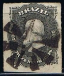 Stamps Brazil -  Scott  66  Emperador Don Pedro (2)