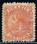 Stamps Brazil -  Scott  86  Emperador Don Pedro