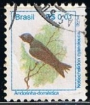 Stamps Brazil -  scott  2443  notiochelidon cyanoleuca