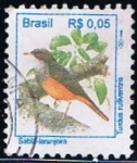 Stamps Brazil -  Scott  2445  Turdus rufiventris (2)