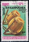 Stamps Cambodia -  Scott  528  Intrumentos musicales (Skor thom)