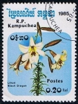 Stamps Cambodia -  Scott  596  Lirio negro Dragon