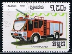 Stamps Cambodia -  Camion de bomberos