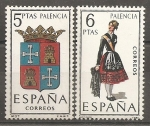 Stamps Spain -  Escudo y traje típico (Palencia)