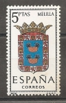 Stamps Spain -  Escudo (Melilla)