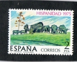 Stamps Spain -  2294-LA CARRETA. MOTEVIDEO. HISPANIDAD 1975