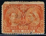 Stamps Canada -  Scott  51  Reina victoria