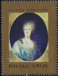 Sellos de Europa - Polonia -  PINTORES EUROPEOS. RETRATO DE DARIA FIODOROVNA, DE FIODOR RAKOTOV