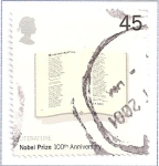 Stamps United Kingdom -  Centenario del Premio Novel. Literatura.