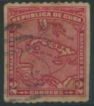 Stamps Cuba -  Mapa de Cuba