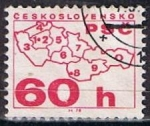 Stamps Czechoslovakia -  Mapa y cifras (2)