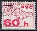 Stamps Czechoslovakia -  Mapa y cifras (3)