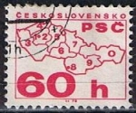 Stamps Czechoslovakia -  Mapa y cifras (4)