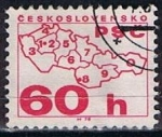 Stamps Czechoslovakia -  Mapa y cifras (5)