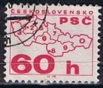 Stamps Czechoslovakia -  Mapa y cifras (6)