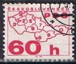 Stamps Czechoslovakia -  Mapa y cifras (7)