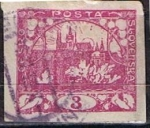 Stamps Czechoslovakia -  Scott  1  Hradcany en Praga