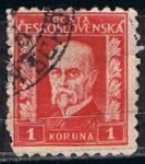 Stamps Czechoslovakia -  Scott  131 Presidente  Marsaryk (6)