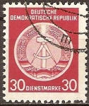 Stamps Germany -  Marca de servicio,circ/izq-DDR.