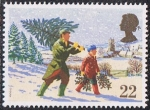 Sellos de Europa - Reino Unido -  NAVIDAD 1990. LLEVANDO EL ÁRBOL DE NAVIDAD