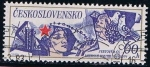 Stamps Czechoslovakia -  Scott  2237 Estrella roja,hombre,niño y palomas