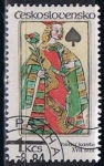 Stamps Czechoslovakia -  Scott  2521  Reina de espadas (2)