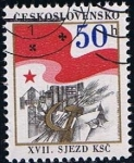 Stamps Czechoslovakia -  Scott  2598  Congreso del partido comunista en Praga