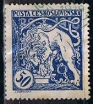 Stamps Czechoslovakia -  Scott  B126 Bohemia Leon rompiendo las Cadenas