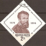 Stamps Hungary -  Michelangelo Buonarroti 1475-1564 pintor y escultor