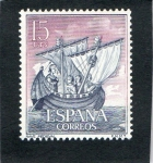 Stamps Spain -  1599- HOMENAJE A LA MARINA ESPAÑOLA- NAVE MEDIEVAL.