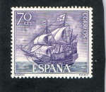 Stamps Spain -  1603- HOMENAJE A LA MARINA ESPAÑOLA- GALEON.