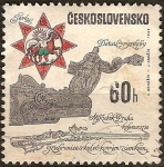 Stamps Czechoslovakia -  Detalle decorativo.Rifle con bloqueo de ruedas,Praha cerca de 1720