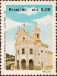 Stamps : America : Brazil :  Arquitectura Religiosa Brasilera: Iglesia de Nuestra Señora del Rosario, Ouro Preto-MG