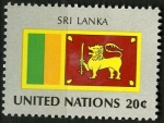 Stamps ONU -  Bandera, Ski Lanka