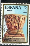 Stamps Spain -  2218- NAVIDAD 74-  ADORACION A LOS REYES 