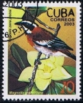 Stamps Cuba -  Scott  4311  Magnolia grandiflora, spindalis zena pretrei