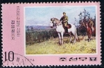 Stamps North Korea -  Scott  1278  Kim lebando uniforme de guerrilla