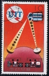 Stamps North Korea -  Scott  1432  Centenario de Comunicaciones (Satelite y la comunicacion)