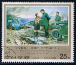 Sellos del Mundo : Asia : North_Korea : Scott  1537  en el camino lodoso en la ladera