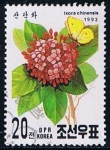 Stamps North Korea -  Scott  3108  Ixora chinensis